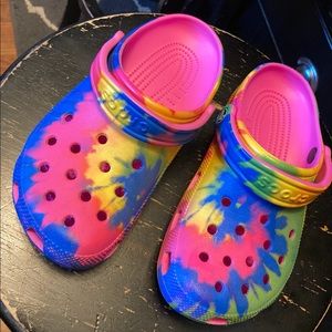 Women’s size 7 rainbow crocs
